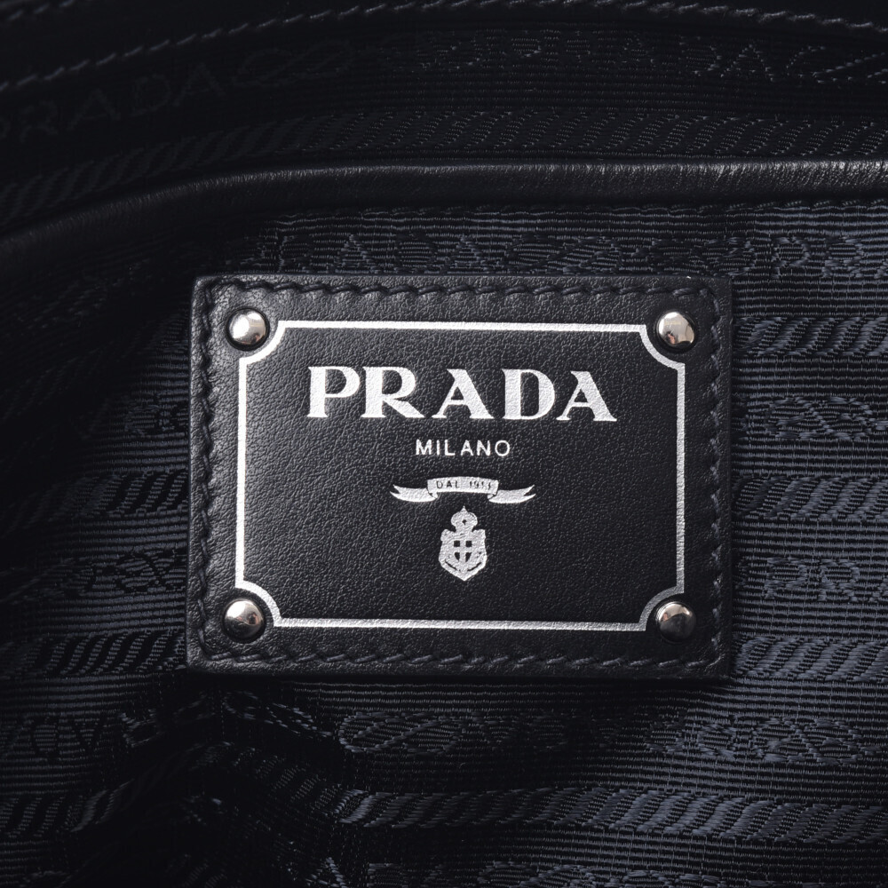 Prada Nylon Leather Bag Handbag Black - Picture 9 of 11